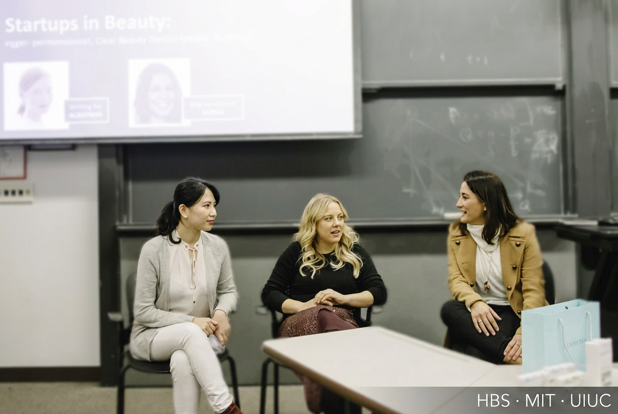 Dr. Shuting Hu at the Startups in Beauty panel with HBS, MIT, and UIUC