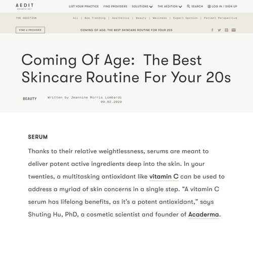 AEDIT: Acaderma Recommended Antioxidant For 20s Routine