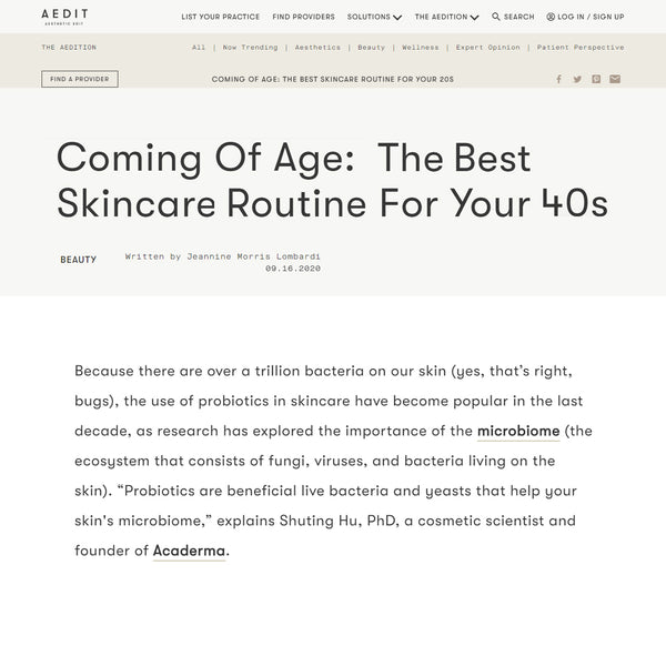 AEDIT: Acaderma's Advice On The Skincare Routine For Your 40s