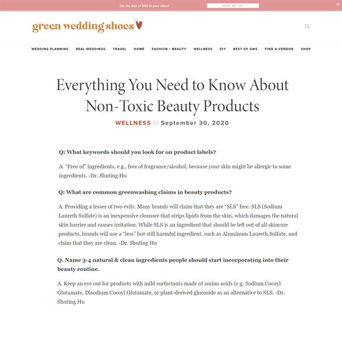 Green Wedding Shoes: Acaderma Tells You More About Non-Toxic Beauty Products