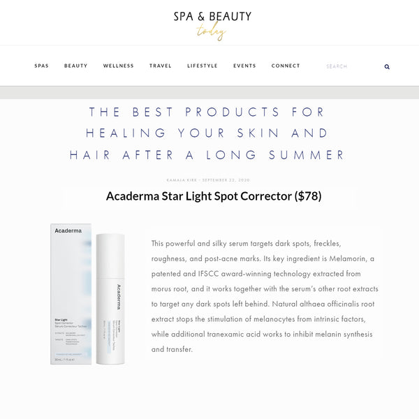 SPA & BEAUTY TODAY: Acaderma Star Light Spot Corrector Helps Healing Your Skin After A Long Summer