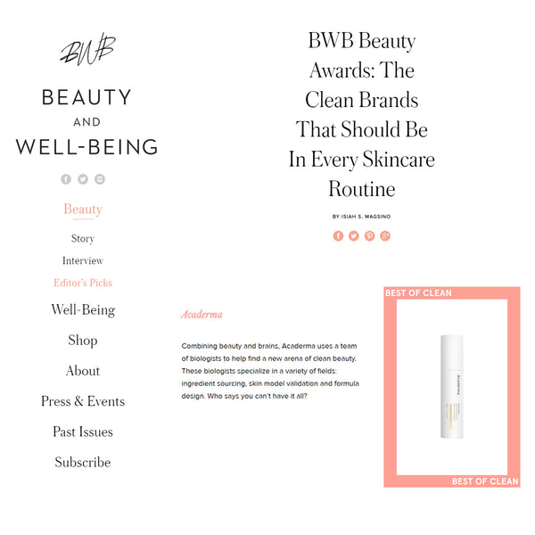 BEAUTY AND WELL_BEING Beauty Awards: Acaderma