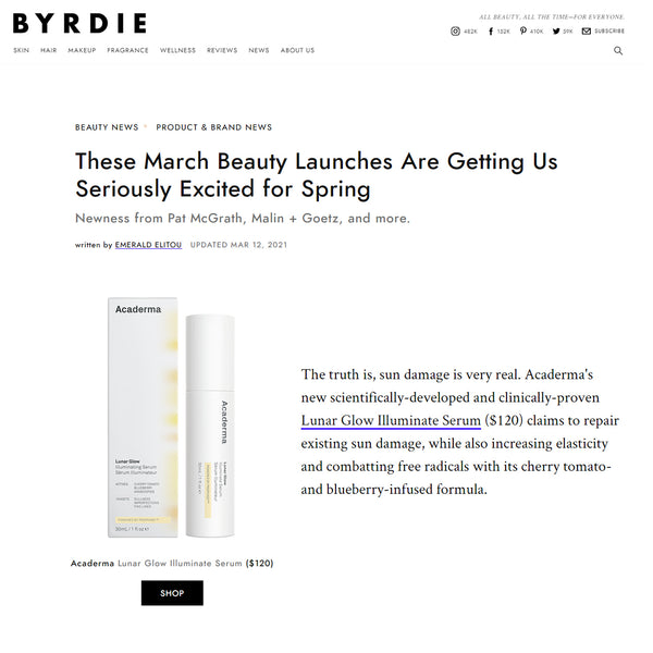 BYRDIE Excited Spring Launch: Acaderma Lunar Glow Illuminate Serum