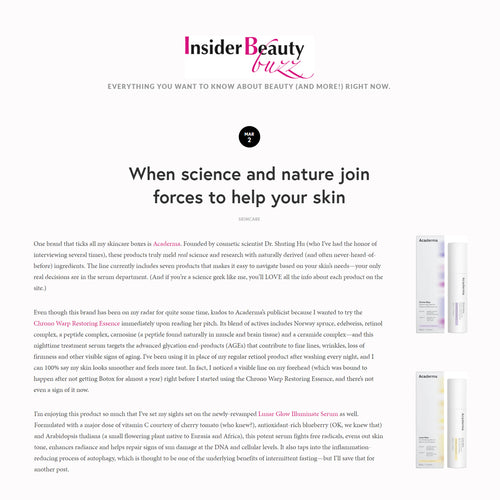 Insider Beauty Buzz: Science And Nature Join Forces To Help Your Skin