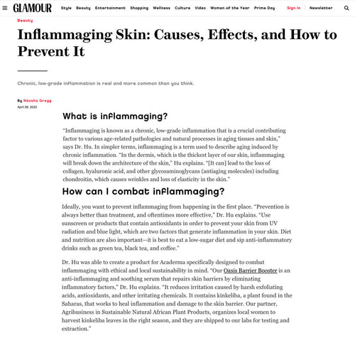 GLAMOUR: Inflammaging Skin: Causes, Effects, and How to Prevent It.