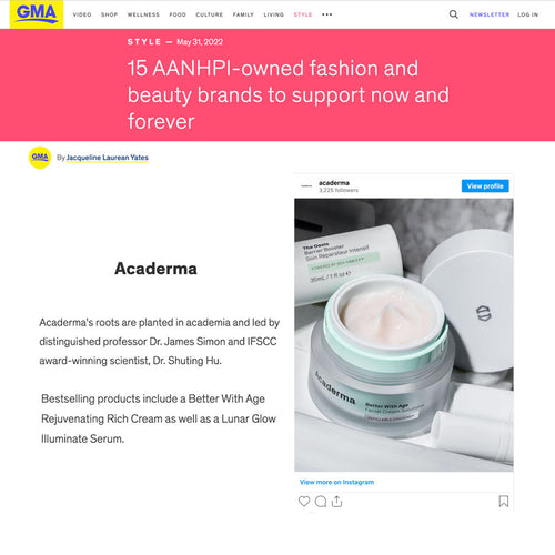 GMA: Support AANHPI-owned brand Acaderma now and forever.