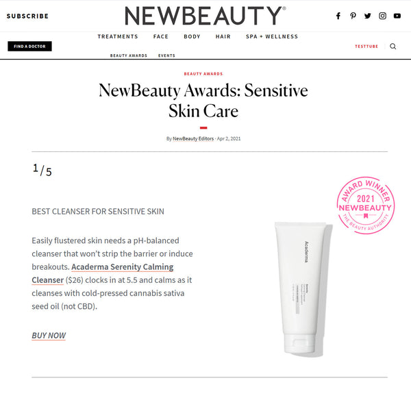 New Beauty: Acaderma Serenity Calming Cleanser Wins Best Cleanser For Sensitive Skin