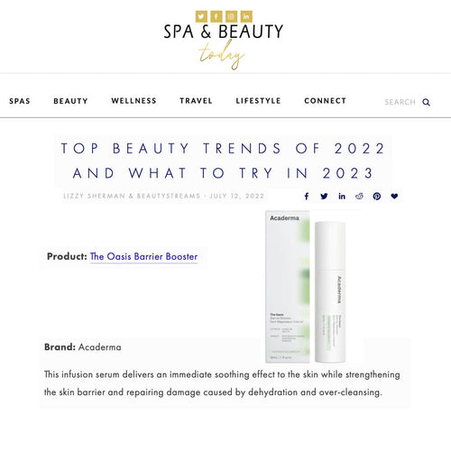 SPA & BEAUTY Today: Acaderma The Oasis Barrier Booster strengthens the skin barrier to safeguard skin.