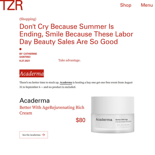 TZR: Acaderma Labor day Beauty Sales are so good