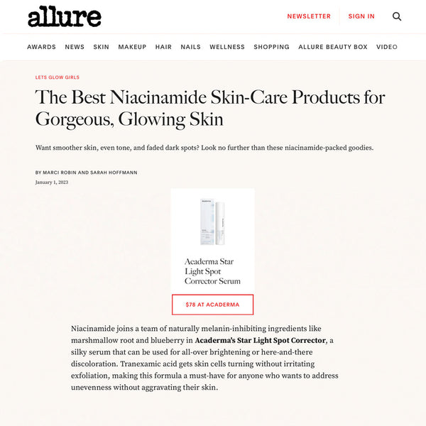 Allure: Acaderma's Star Light Spot Corrector is a must-have for anyone who wants to address unevenness without aggravating their skin.