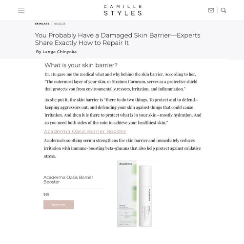 Camille Styles: Acaderma The Oasis seum strengthens the skin barrier and immediately reduces irritation.