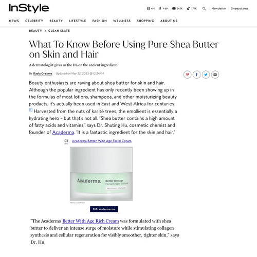Instyle: Better With Age Rich Cream was formulated with shea butter to deliver an intense surge of moisture while stimulating collagen.
