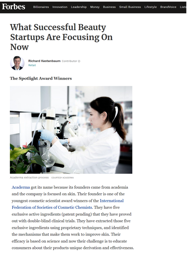 Forbes: What Successful Beauty Startups Are Focusing On Now