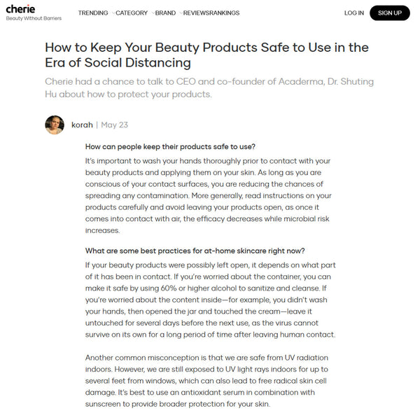 Cherie: Keep Your Beauty Products Safe With Acaderma