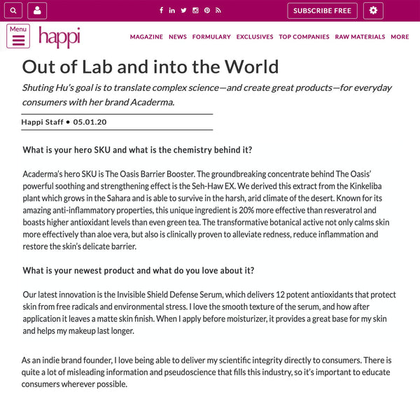 Happi: Translate Complex Science To Great Products For Everyday Consumers