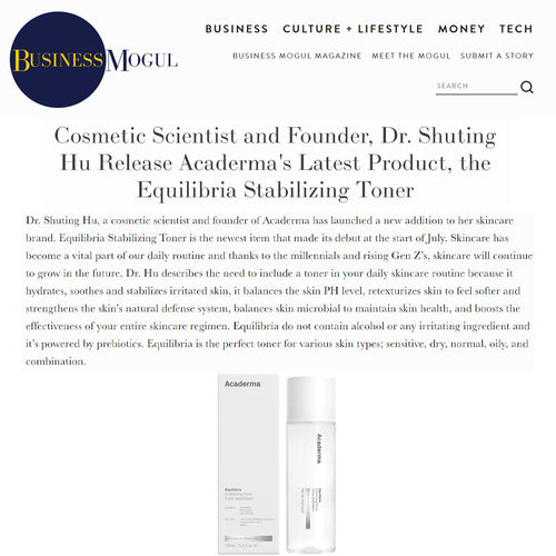 Business Mogul: Acaderma Release the Latest Product, the Equilibria Stabilizing Toner