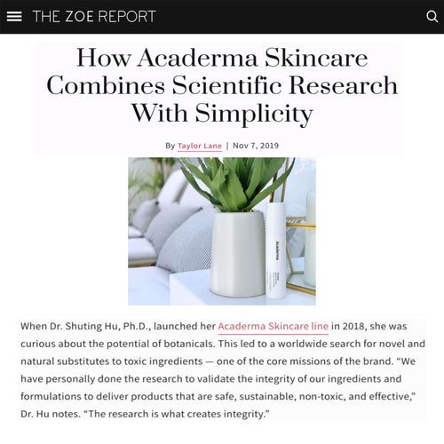 The Zoe Report: How Acaderma Skincare Combines Scientific Research With Simplicity