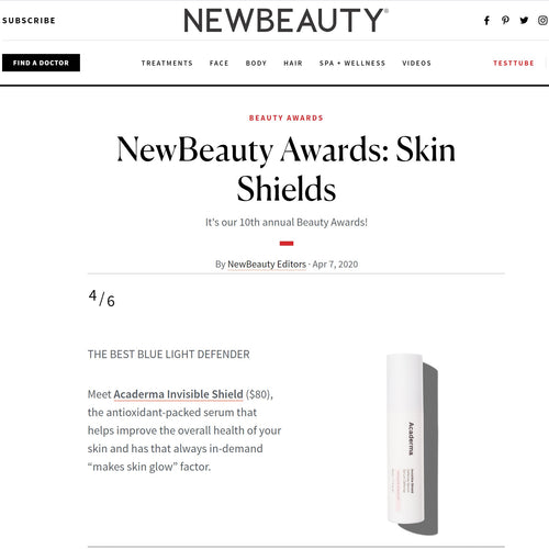Acaderma Invisible Shield Defense Serum Won NewBeauty Award
