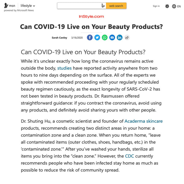 msn.com: Tips for Avoiding Contamination Spread