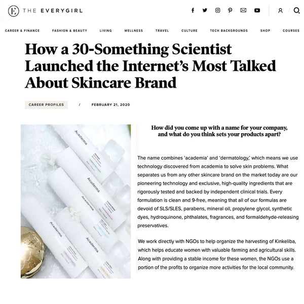 THE EVERYGIRL Interview: Acaderma as the Internet's Most Talked About Skincare Brand