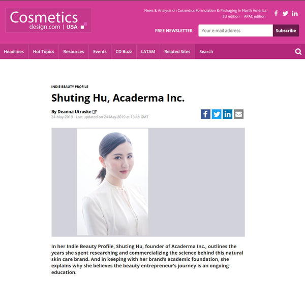 Cosmetics Design Interview: Acaderma Indie Beauty Profile