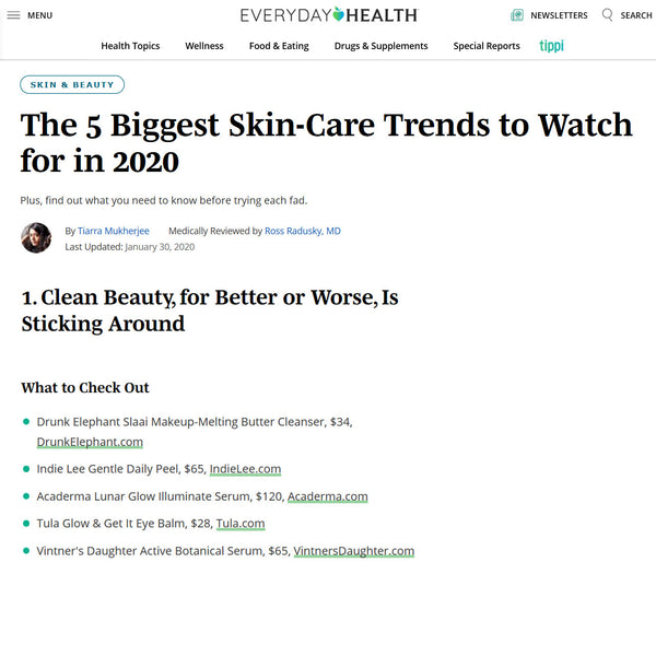 Everyday Health Features Acaderma: Clean Beauty is One of the Biggest Skin-Care Trends in 2020