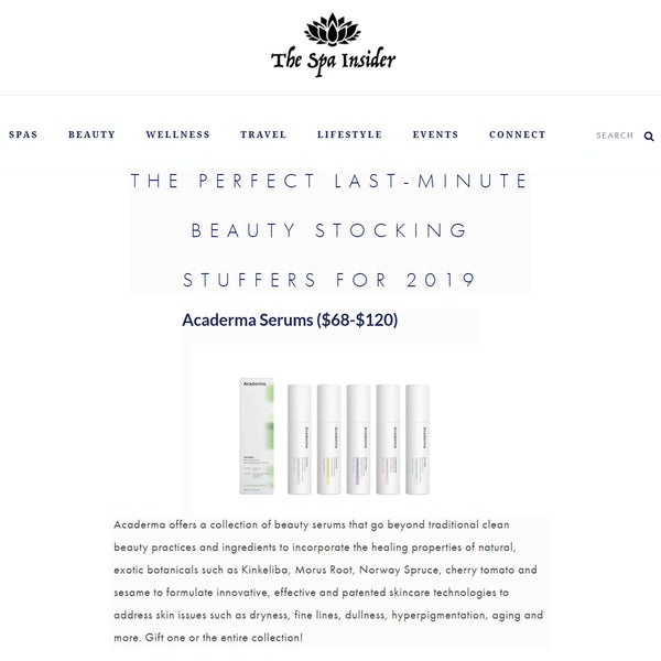 The Spa Insider Features Acaderma Serum Collection