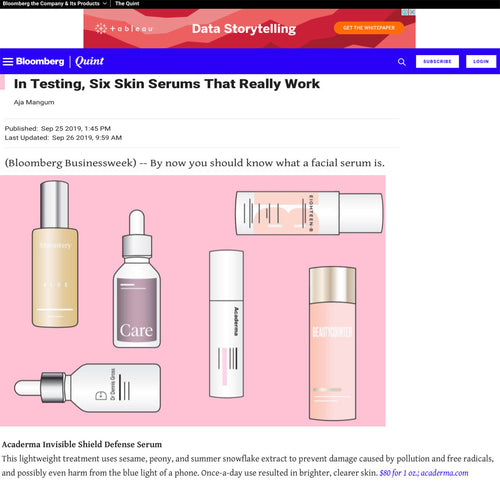 Bloomberg: Acaderma Invisible Shiled Is A Skin Serum That Really Works After Testing