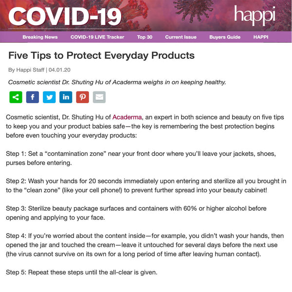 Happi: Five Tips to Protect Everyday Products by Acaderma