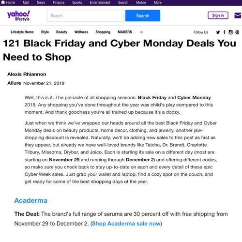 Yahoo! Lifestyle: Black Friday and Cyber Monday Deals