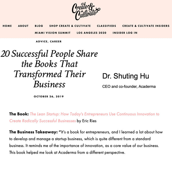 Create+Cultivate: The 20 Best Business Books Recommended by Successful Founders