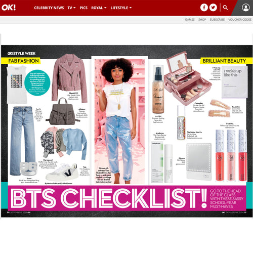 OK! Magazine Features Acaderma The Oasis Barrier Booster in BTS Checklist