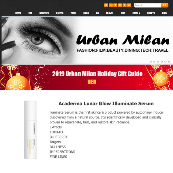 Urban Milan Features Acaderma Lunar Glow In 2019 Holiday Gift Guide