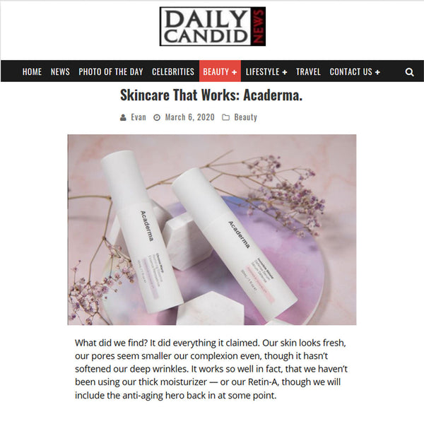 Daily Candid News Tested Acaderma's Chrono Warp and Found It Works Well
