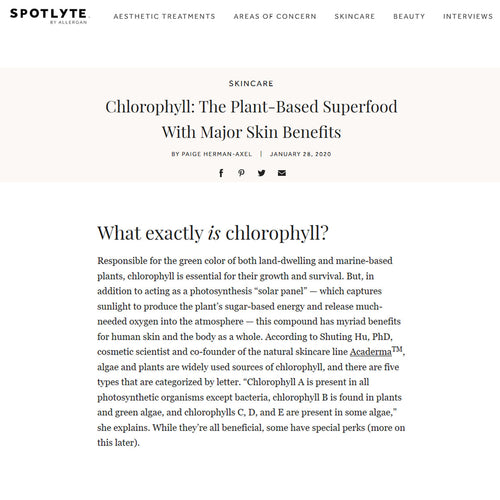 Spotlyte Interview: Major Skin Benefits of Chlorophyll