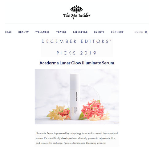 The Spa Insider Features Acaderma Lunar Glow as December Editors