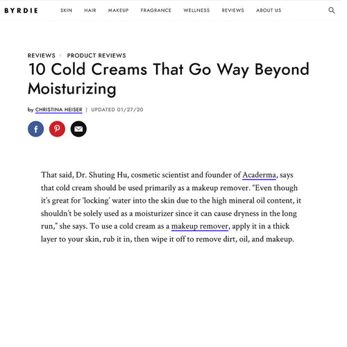 BYRDIE Interview of Cold Creams