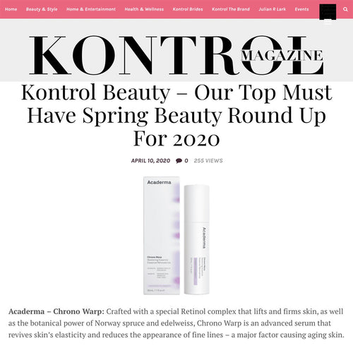 Kontrol Magazine: Chrono Warp Was Selected As The Top Must Have Spring Beauty