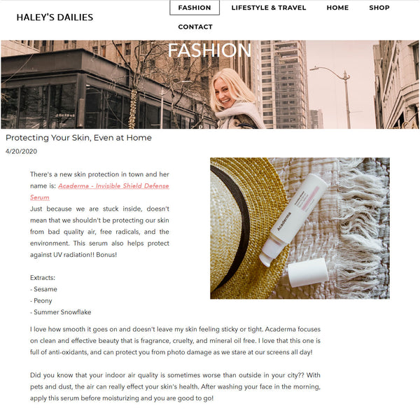 HALEY'S DAILIES: Protecting Your Skin, Even at Home