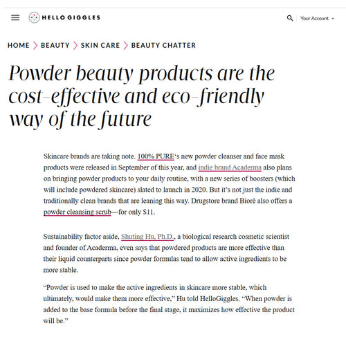 Interview by Hello Giggles: Why Power Beauty Products are Cost-Effective and Eco-Friendly